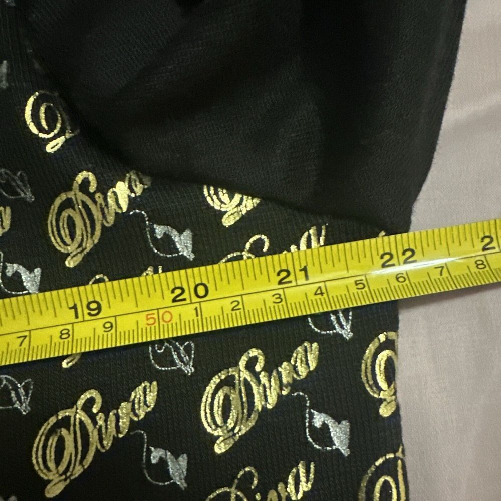 Baby Phat Women Size 2X Diva Spellout V-Neck Embellished Sweater Black Gold Y2K - Picture 9 of 10